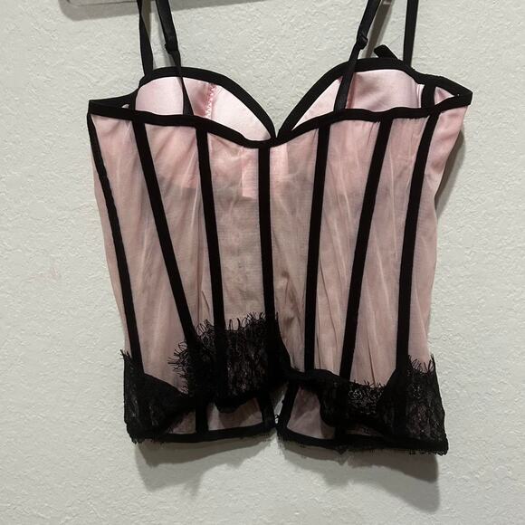 Victoria Secret Pink and black corset top - Picture 7 of 8